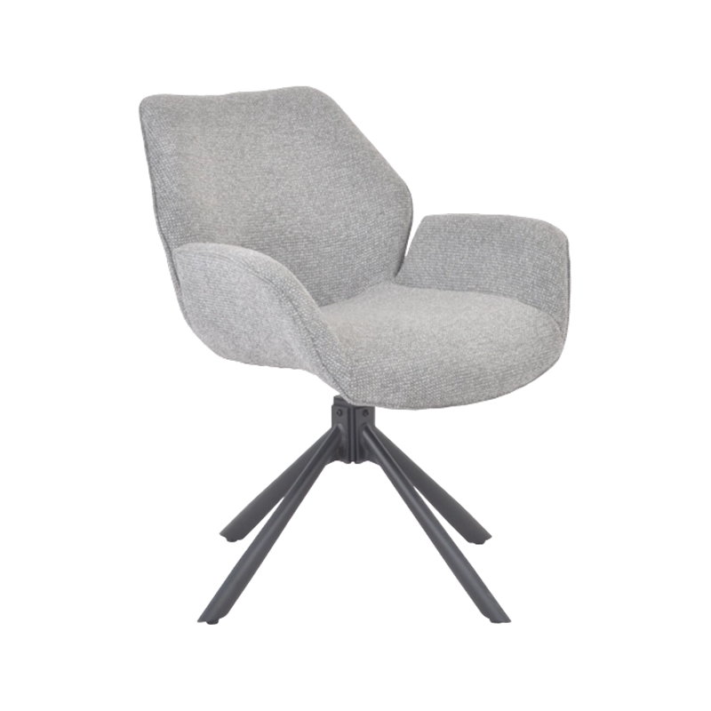 White minimalist luxury style swivel dining chair