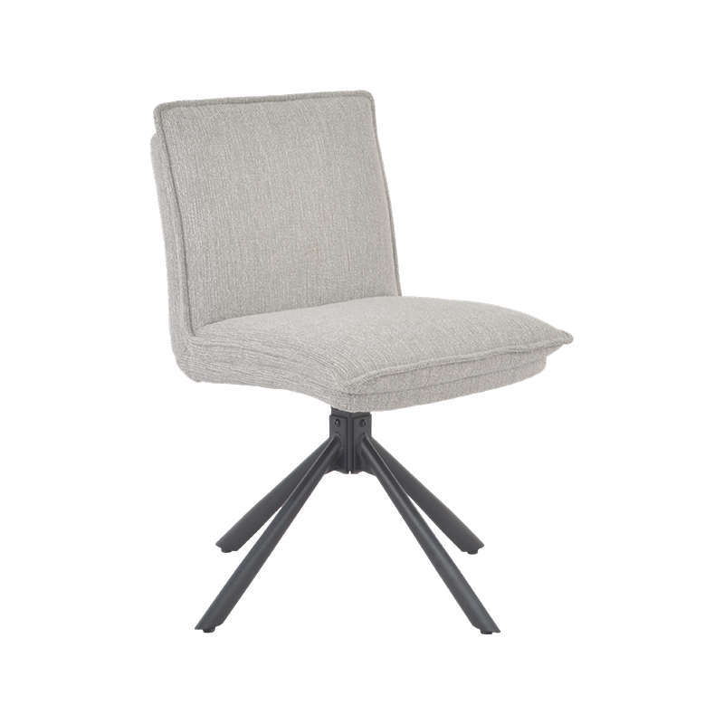 Modern Grey Upholstered Swivel Dining Chair