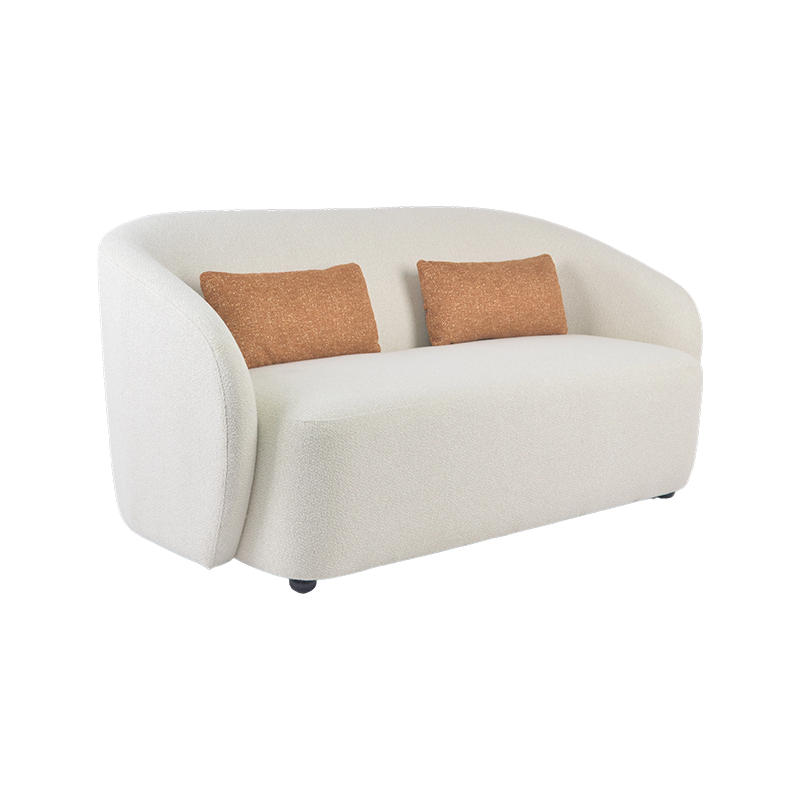 White Fabric Loveseat Sofa