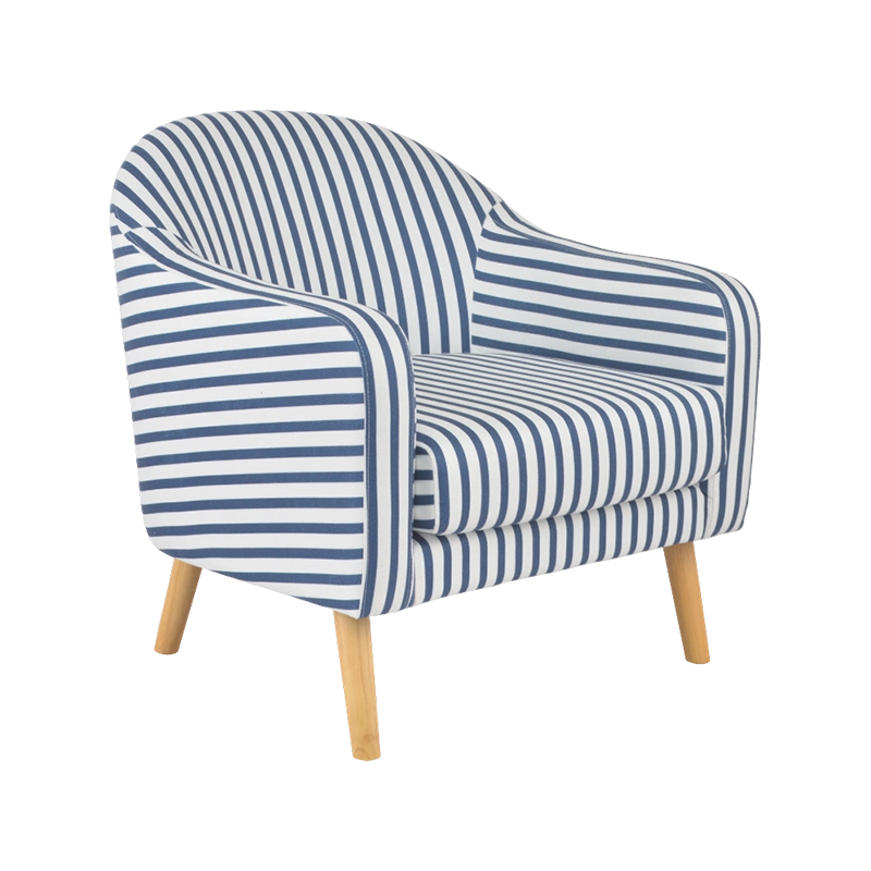 Modern Striped Barrel Accent Chair