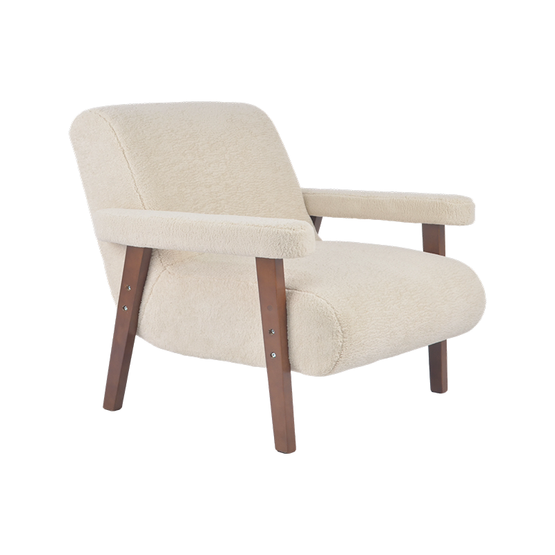 Nordic Modern Solid Wood Accent Lounge Chair 