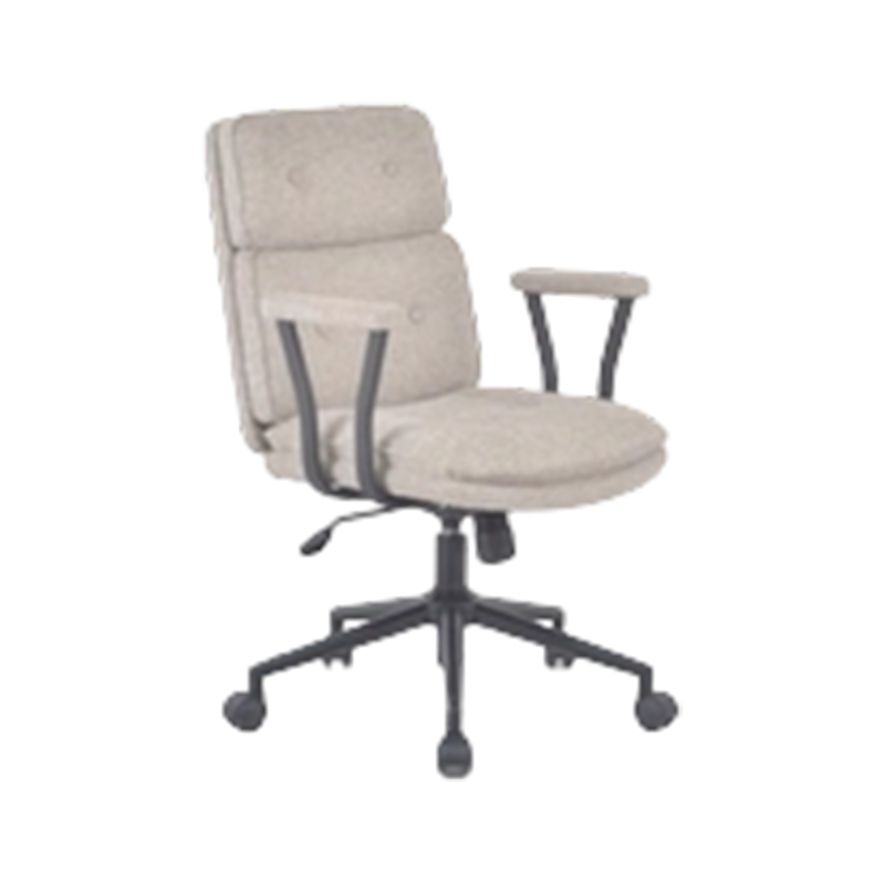 Mid-Back Padded Fabric Chair With Steel Arms And Compact Knock-Down Base