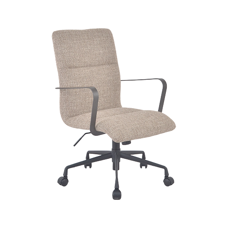 Vintage-Style Premium Fabric Task Chair With Painted Steel Arms And Base