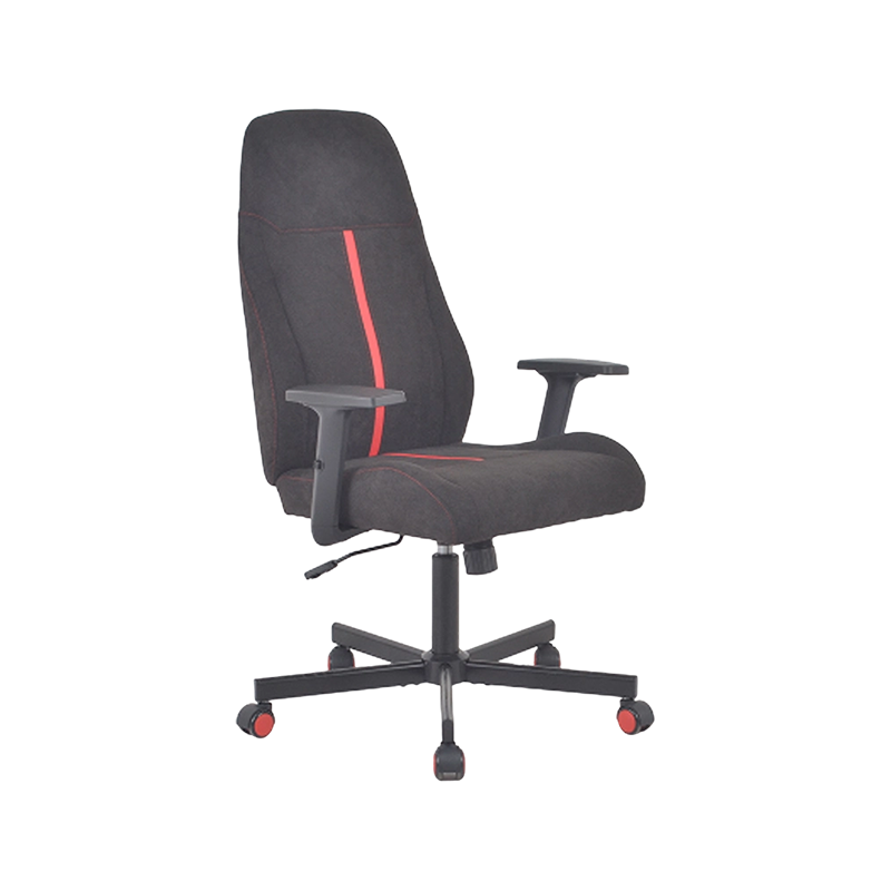 Two-Tone Fabric & Accent PU Chair With KD Steel Base And PU Castors