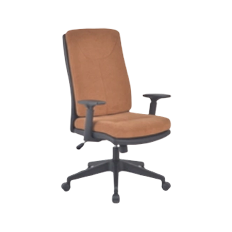 Two-Tone Fabric & PU Office Chair with Height-Adjustable Padded Armrests