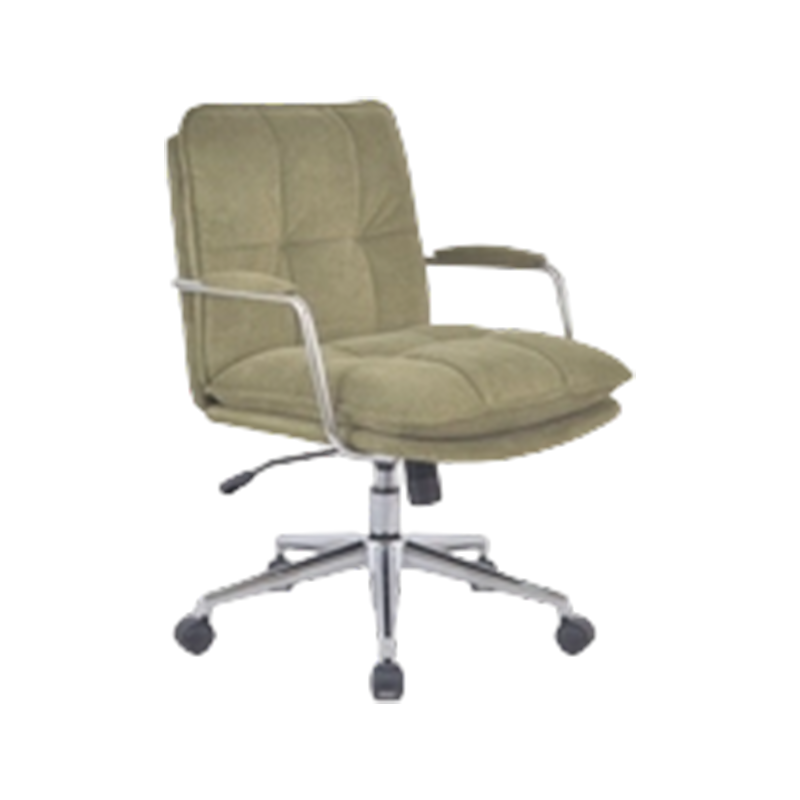 Chrome-Arm Fabric Adjustable Chair With Warm Wood Armrest Pads And KD Backrest Panel