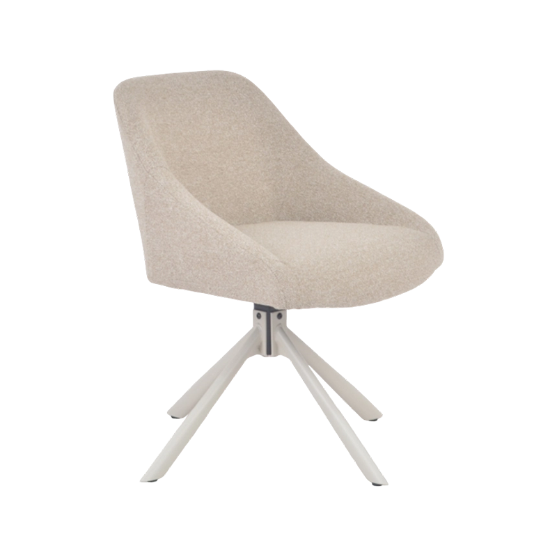 Fixed-Height Premium LAKE Fabric Dining Chair With Grey Knock-Down Steel Legs