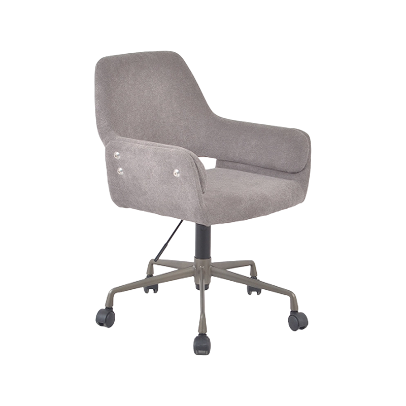 Retro Slim-Leg Adjustable Task Chair in Grey Polyester With 12 cm Height Range