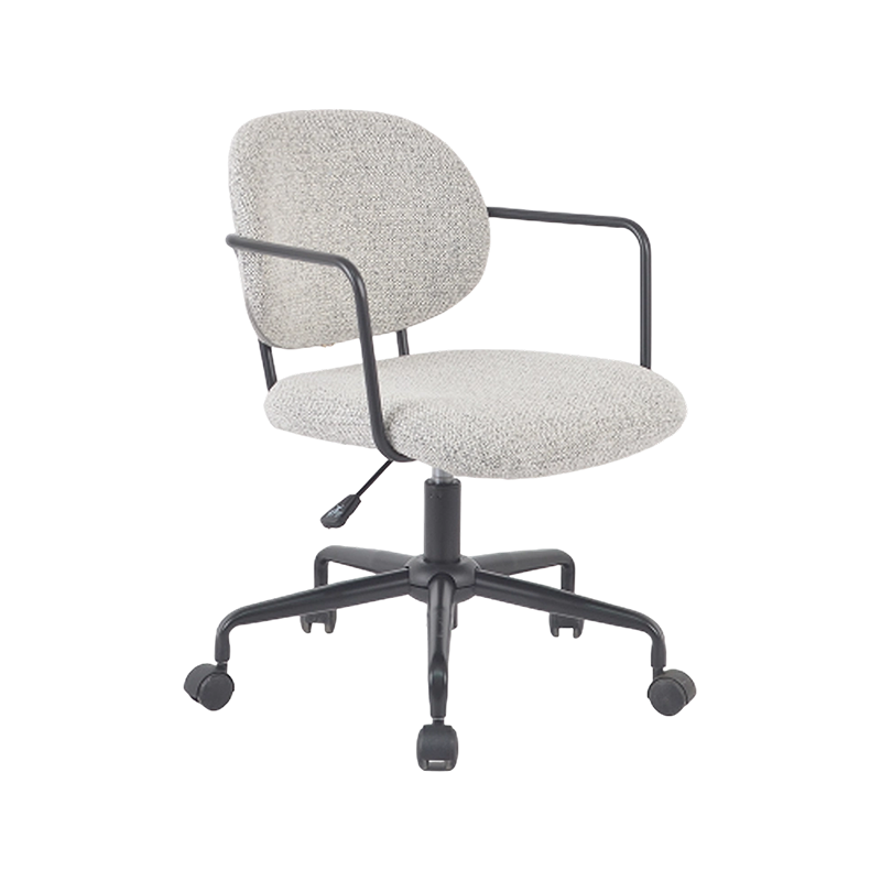 Square-Profile MILAN Fabric Adjustable Chair With Black Steel Arms And Matching Base